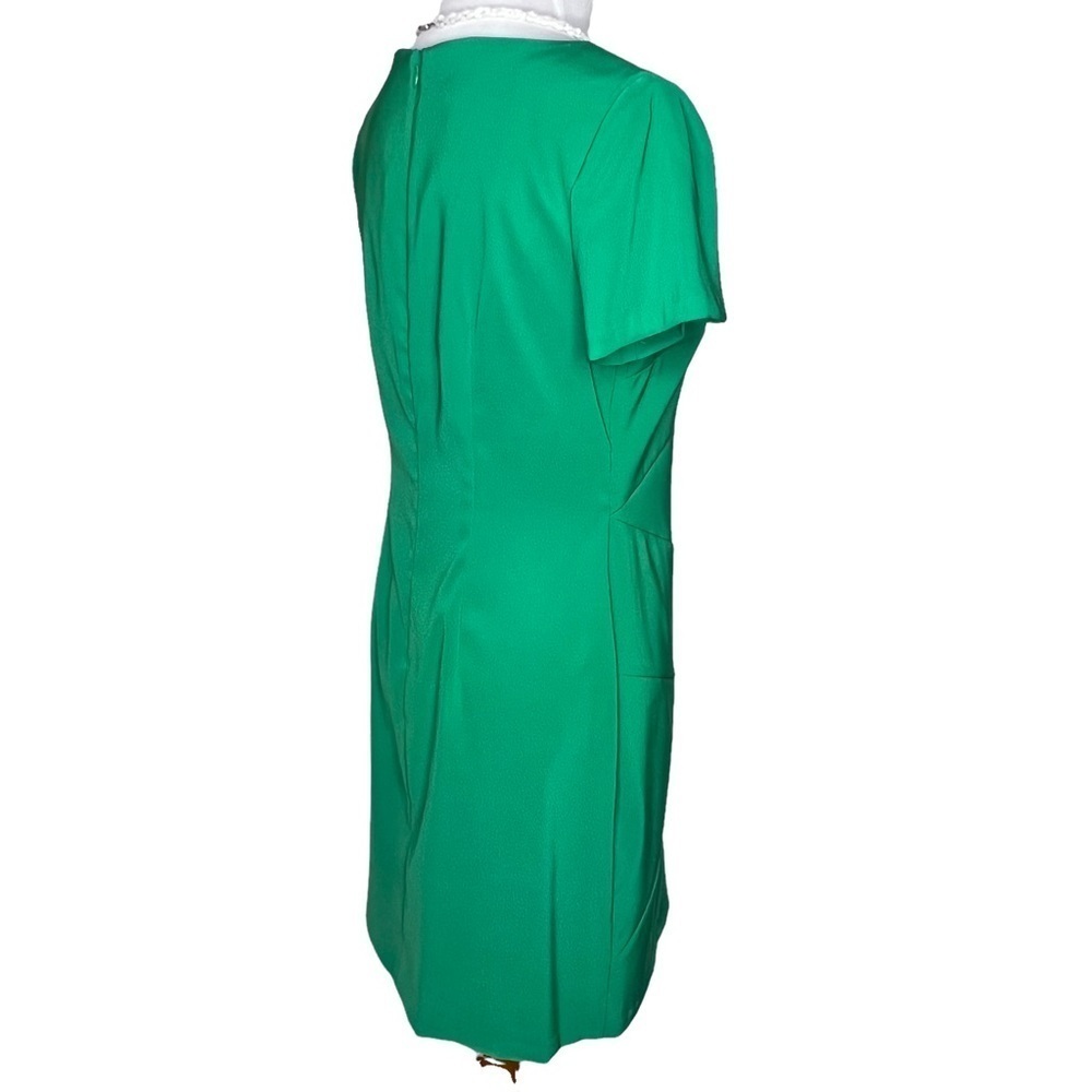 AGB Women’s Kelly Green V-Neck Short Sleeve Knee Length Career Dress Size 8 NWT - Picture 7 of 13